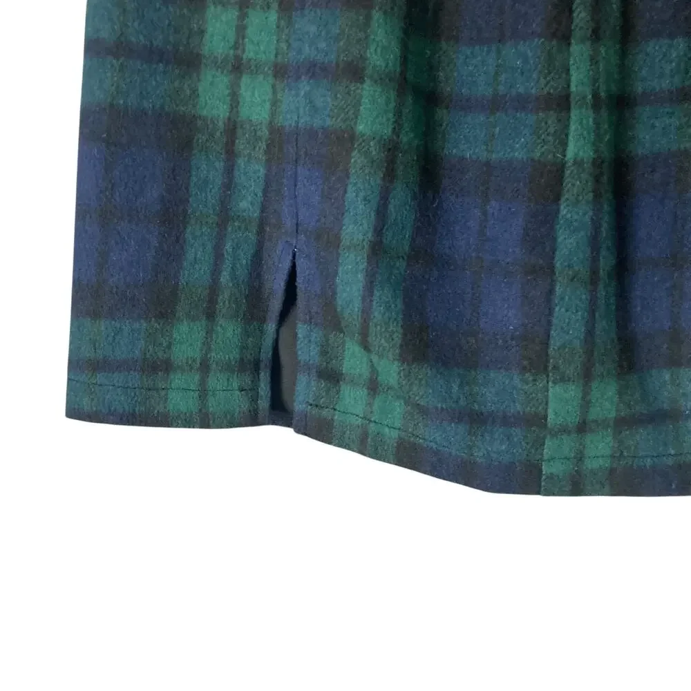 Oi Mini Skirt Womens Small Green Blue Plaid New